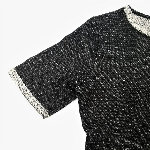 Cabi Sweater Top Short Sleeve Knit Dark Gray Black - Picture 6 of 9